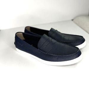 Cole Haan Nantucket Mens Size 11M Blue Leather Boat Shoes Slip On Loafers Preppy